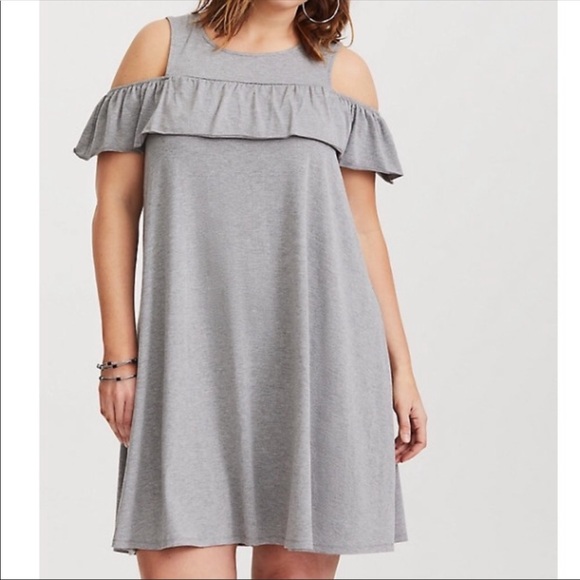 torrid Dresses & Skirts - ❤️ Torrid Grey Cold Shoulder Dress Size 12 ❤️